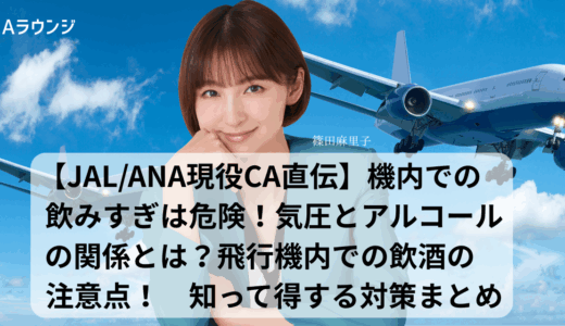 【JAL/ANA現役CA直伝】機内での飲みすぎは危険！気圧とアルコールの関係とは？飛行機内での飲酒の注意点　知って得する対策まとめ