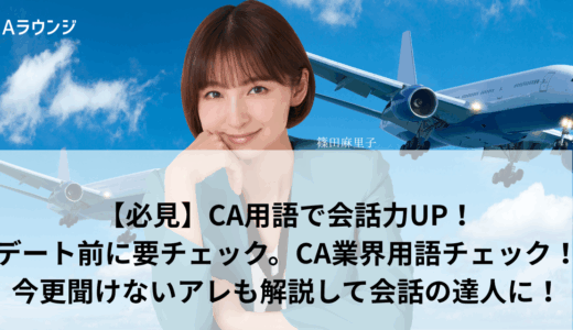 【必見】CA用語で会話力UP！デート前に要チェック。CA業界用語チェック！今更聞けないアレも解説して会話の達人に！